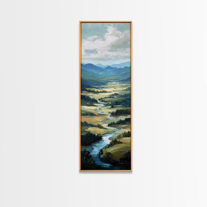 Rolling Green Hills Canvas Print, Landscape Art, Wall Art, Living Room Decor, Fine Art, Horizon, Framed Wall Art, Abstract Art, LAN-1x3-90