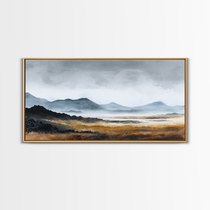 Volcanic Black Beach Canvas Print, Landscape Art, Art Prints, Living Room Decor, Fine Art, Horizon, Abstract Wall Art, LAN-2x1-82