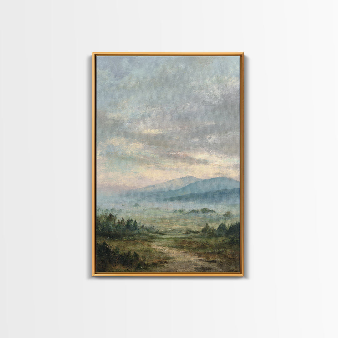 Old Country Road Framed Canvas Print, Landscape Art, Art Prints, Living Room Decor, Fine Art, Horizon, Abstract Wall Art, LAN-2x3-100