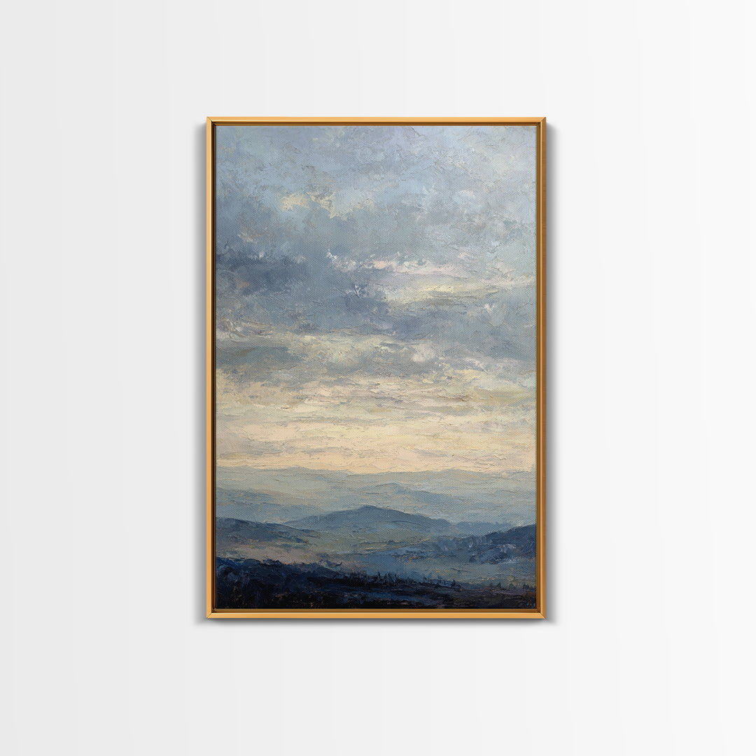 Storm Clouds over an Open Prairie Canvas Print, Landscape Art, Original Painting, Living Room Decor, Fine Art, Horizon, LAN-2x3-35