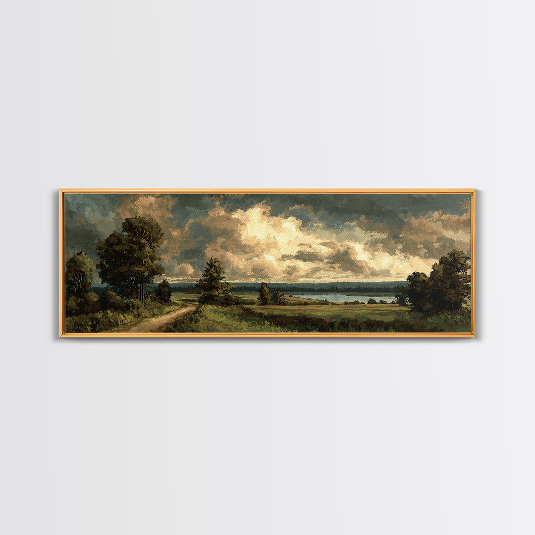 Old Country Road Canvas Print, Landscape Art, Gallery Decor, Living Room Decor, Fine Art, Horizon, Wall Art, Home Decor, LAN-3x1-36