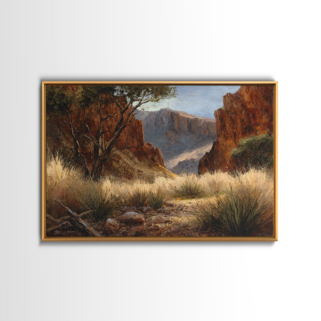 Red Canyon Walls Framed Canvas Print, Landscape Art, Fine Art Print, Living Room Decor, Fine Art, Horizon, Digital Prints, LAN-3x2-81