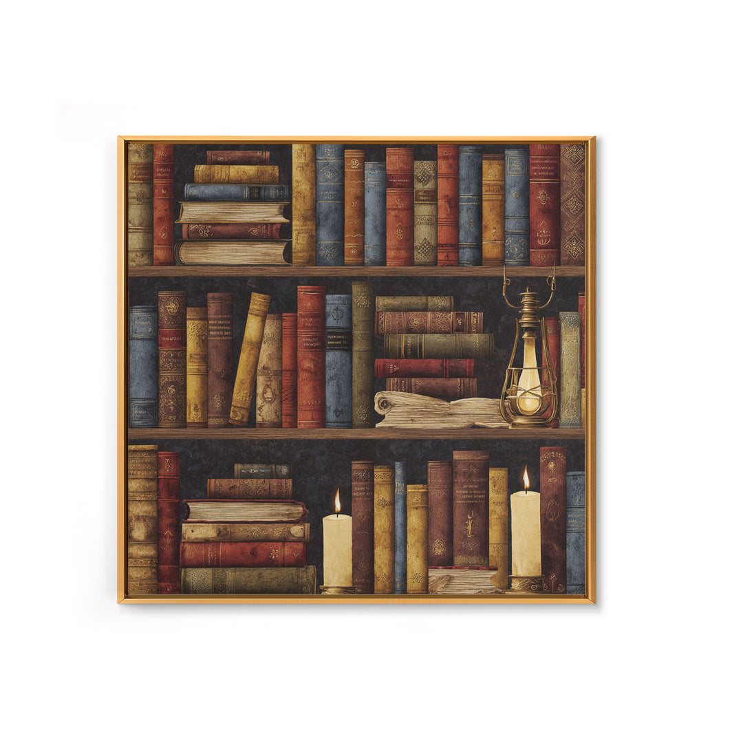Library Shelf Pattern Canvas Print, Library Art, Gallery Decor, Library Decor, Fine Art, Archive, Wall Art, Home Decor, LIB-1x1-59