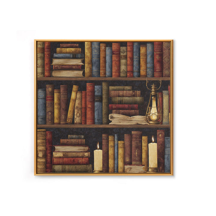 Library Shelf Pattern Canvas Print, Library Art, Gallery Decor, Library Decor, Fine Art, Archive, Wall Art, Home Decor, LIB-1x1-59