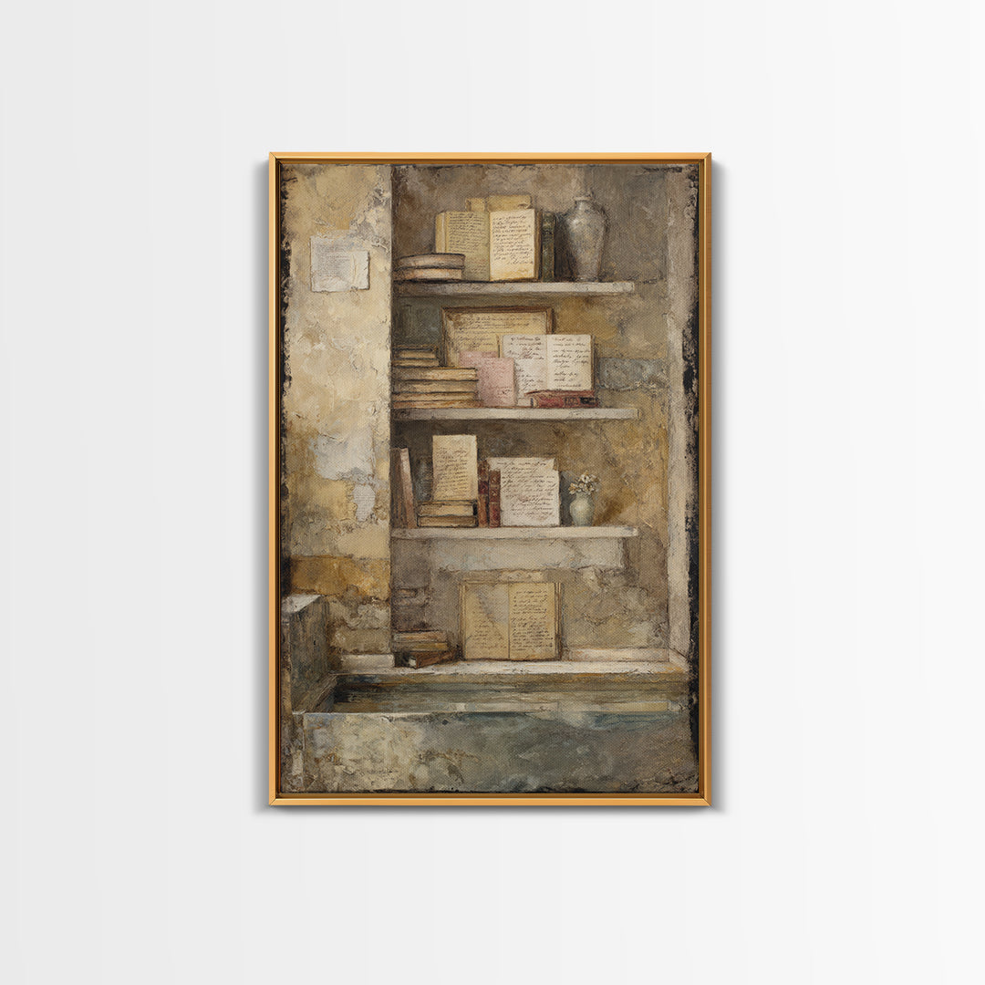 Moonlit Window with Floating Pages Canvas Print, Library Art, Gallery Decor, Library Decor, Fine Art, Archive, Wall Art, LIB-2x3-16