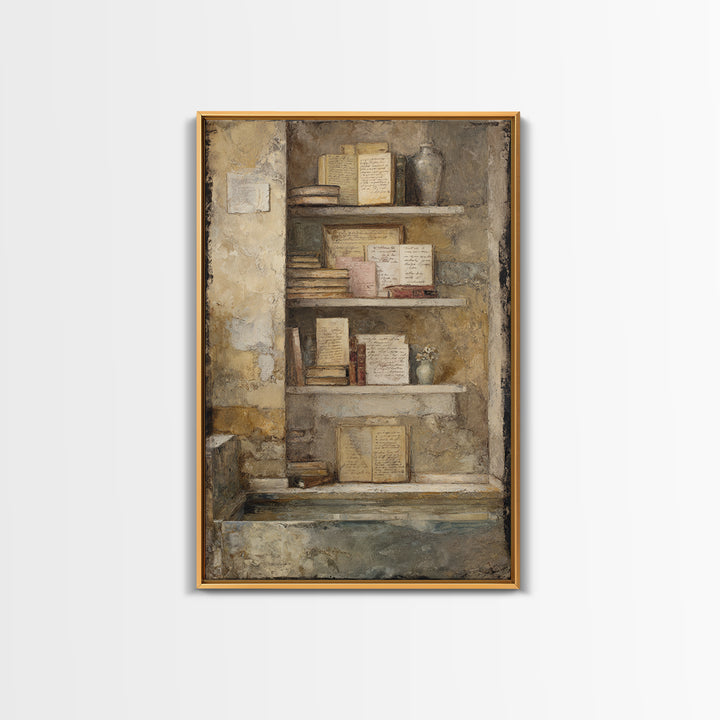 Moonlit Window with Floating Pages Canvas Print, Library Art, Gallery Decor, Library Decor, Fine Art, Archive, Wall Art, LIB-2x3-16