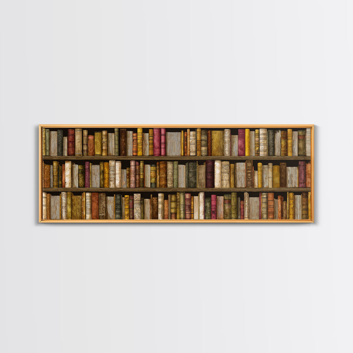 Library Shelf Pattern Canvas Print, Library Art, Fine Art Print, Library Decor, Fine Art, Archive, Painting, Digital Art, LIB-3x1-3