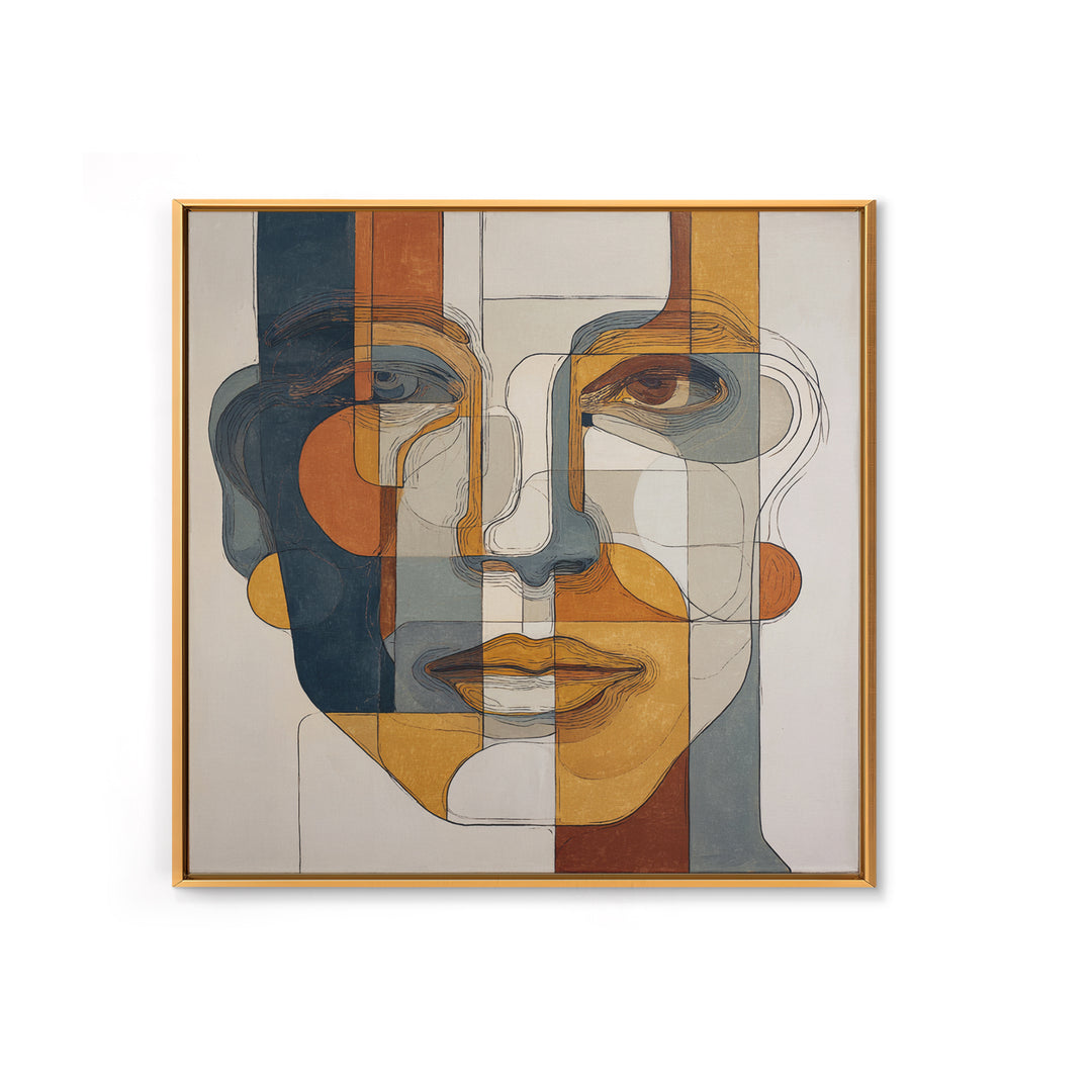 Continuous Line Female Face Framed Canvas Print, Line Art, Textured Painting, Living Room Decor, Fine Art, Line, Canvas Art, LIN-1x1-1