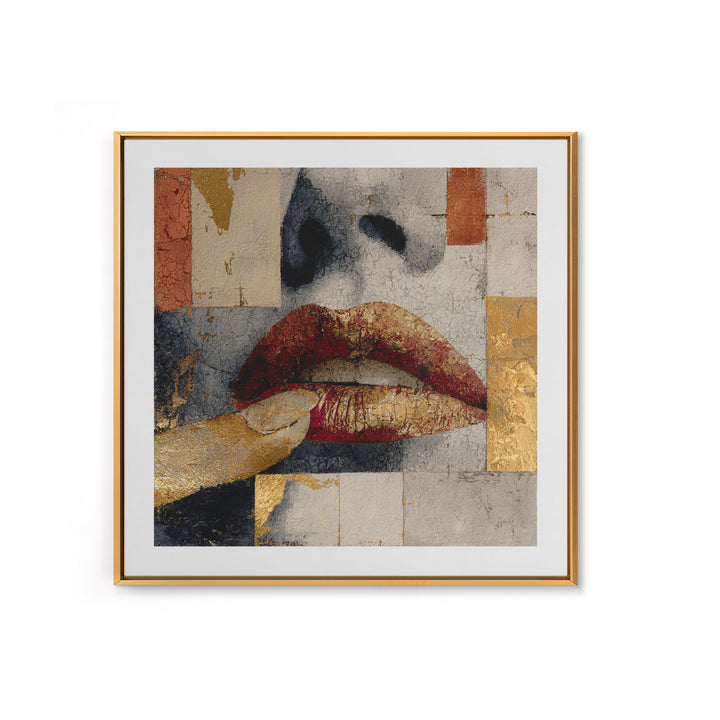 Abstract Lips and Hand Fashion Sketch Canvas Print, Line Art, Living Room Art, Living Room Decor, Abstract Art, Line, LIN-1x1-18