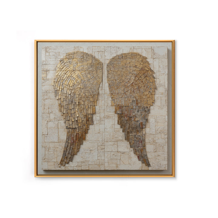 Minimal Angel Wing Contour Framed Canvas Print, Line Art, Room Decor, Living Room Decor, Fine Art, Line, Digital Wall Art, LIN-1x1-21