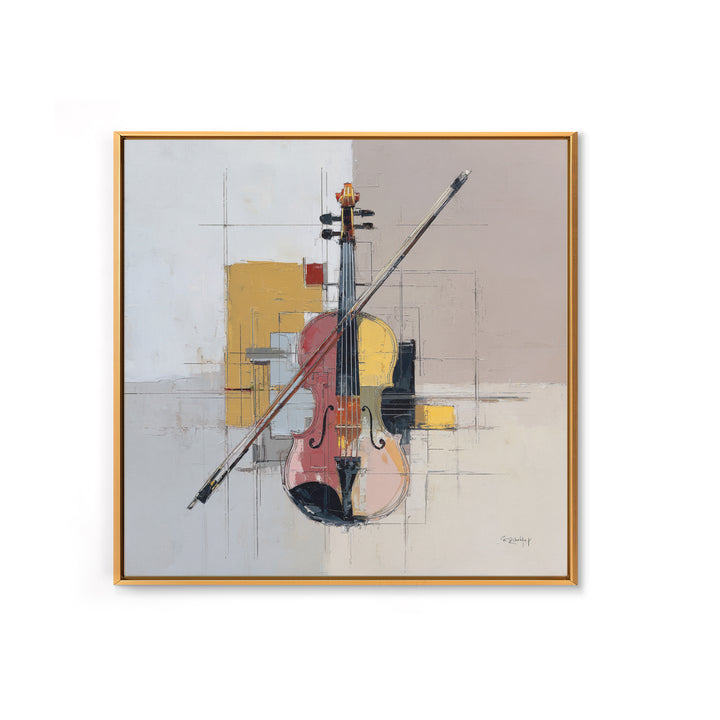 Single Line Violin and Bow Canvas Print, Line Art, Wall Art Print, Living Room Decor, Abstract Art, Line, Gallery Wall Set, LIN-1x1-23