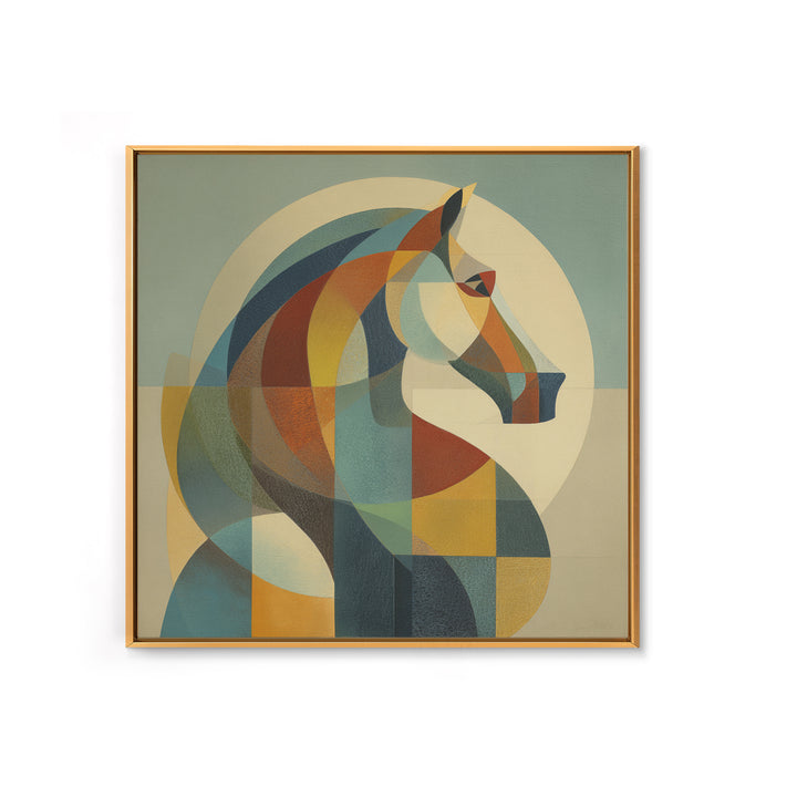 Abstract Horse Formed from Graceful Contour Canvas Print, Line Art, Home Decor, Living Room Decor, Abstract Art, Line, LIN-1x1-4