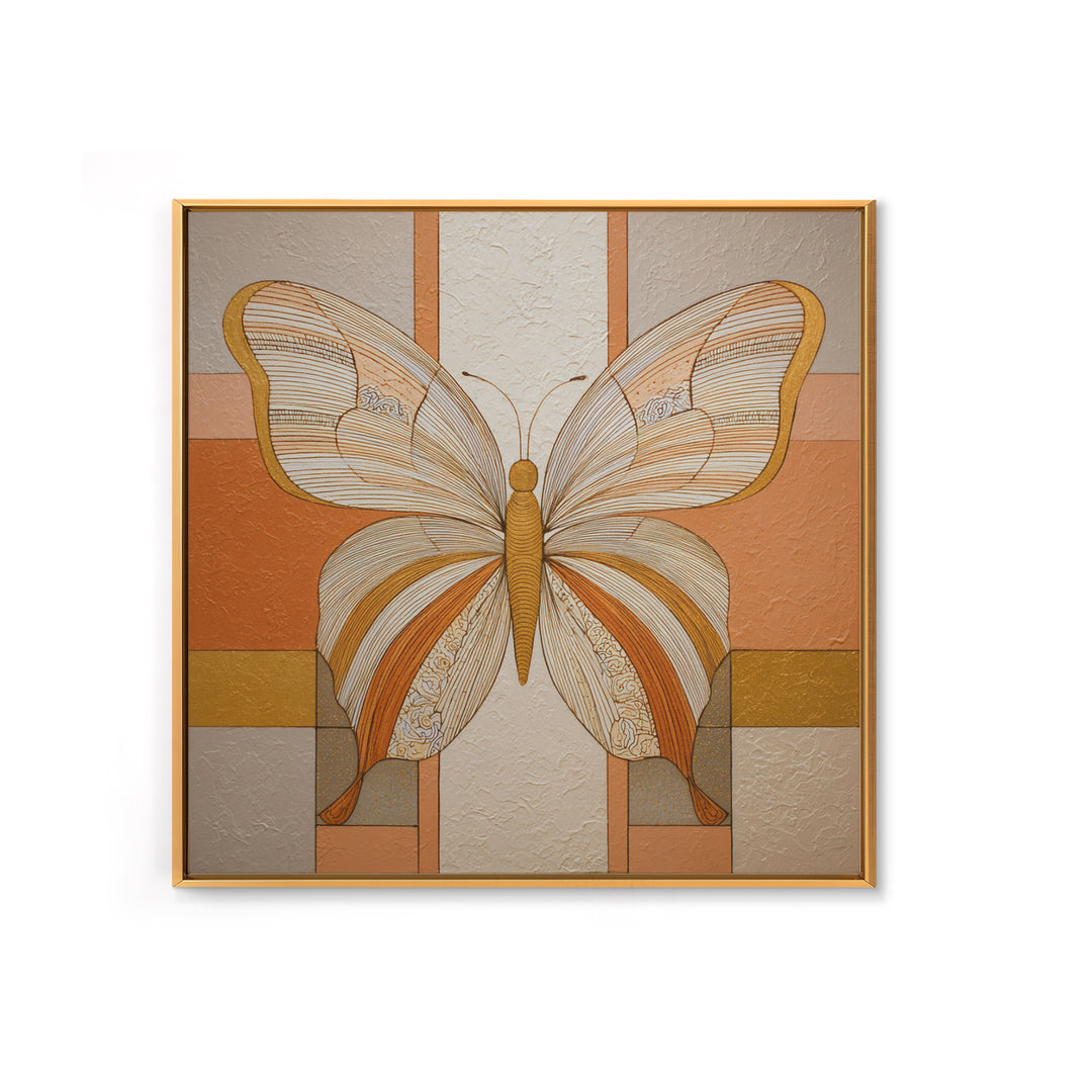 Line Art Butterfly Framed Canvas Print, Line Art, Gallery Decor, Living Room Decor, Fine Art, Line, Home Decor, Wall Decor, LIN-1x1-46