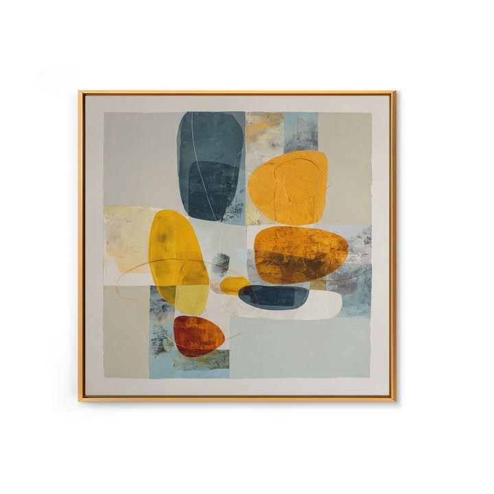 Line Art Shell and Coastal Forms Framed Canvas Print, Line Art, Statement Artwork, Living Room Decor, Fine Art, Line, LIN-1x1-63