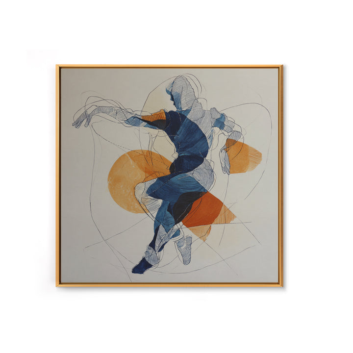 Continuous Line Dancer Framed Canvas Print, Line Art, Boho Wall Decor, Living Room Decor, Fine Art, Line, Black and White Art, LIN-1x1-7