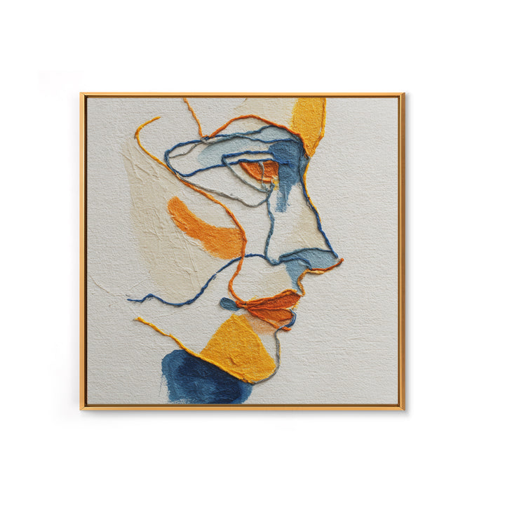 Continuous Line Female Face Framed Canvas Print, Line Art, Digital Wall Art, Living Room Decor, Line, Minimalist Wall Art, LIN-1x1-73