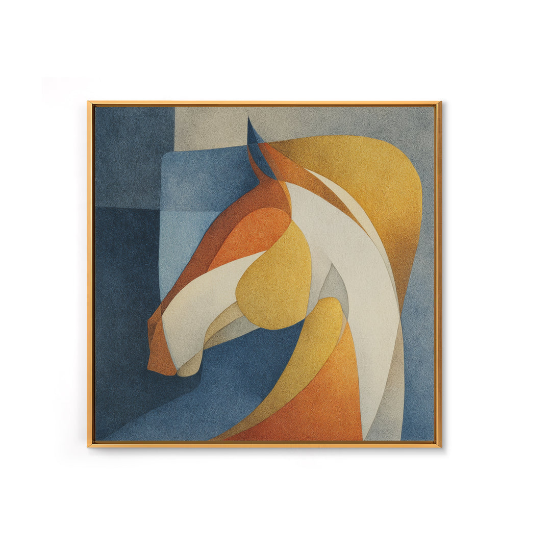 Abstract Horse Formed from Graceful Contour Canvas Print, Line Art, Living Room Art, Living Room Decor, Abstract Art, Line, LIN-1x1-76