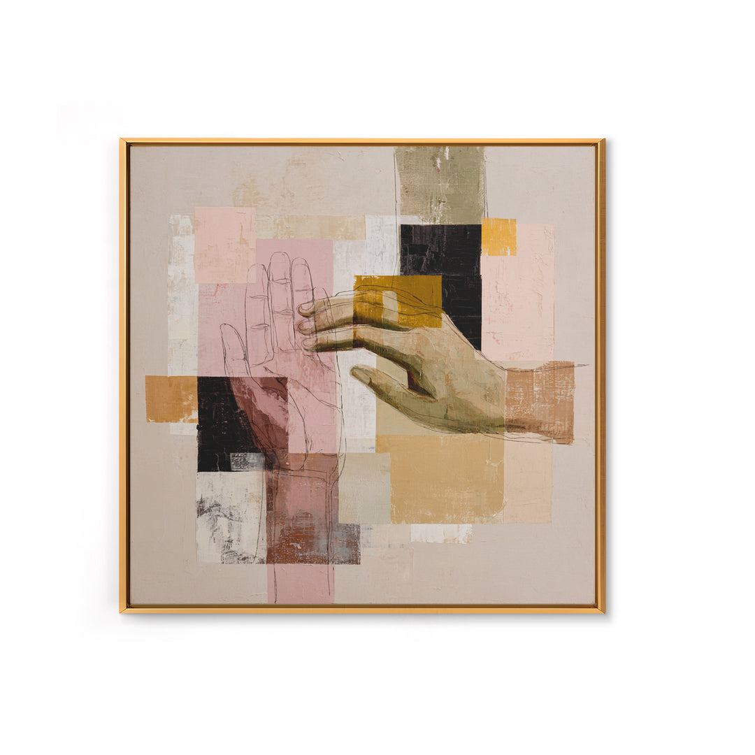 Two Hands Nearly Touching Canvas Print, Line Art, Canvas Art, Living Room Decor, Line, Jesus Wall Art, Gallery Wall Art, LIN-1x1-77