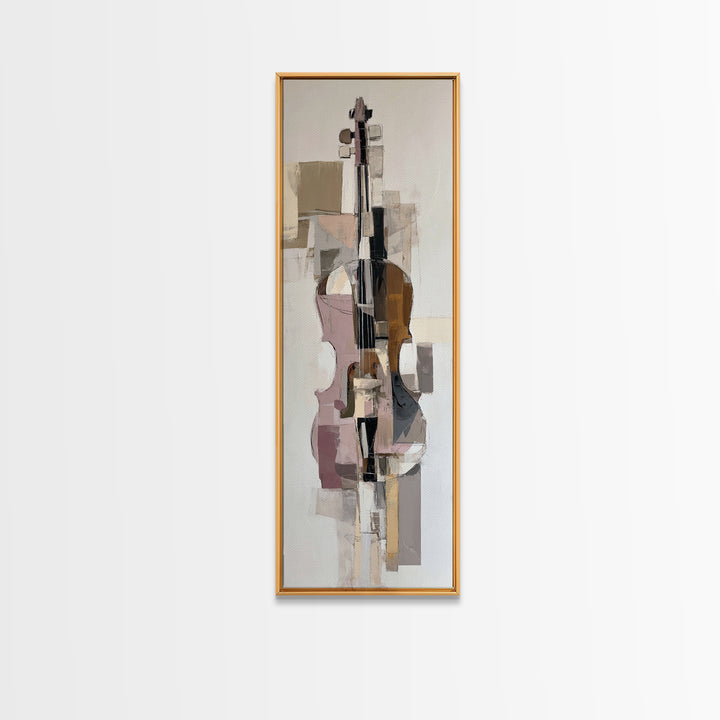 Single Line Violin and Bow Canvas Print, Line Art, Minimalist Wall Art, Living Room Decor, Fine Art, Line, Fine Art Print, LIN-1x3-11