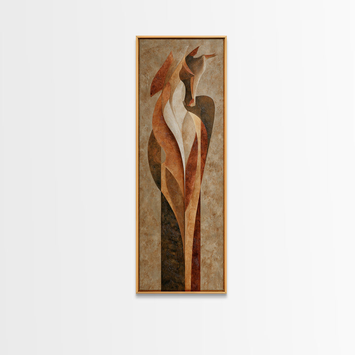 Abstract Horse Formed from Graceful Contour Canvas Print, Line Art, Printable Art, Living Room Decor, Abstract Art, Line, LIN-1x3-16