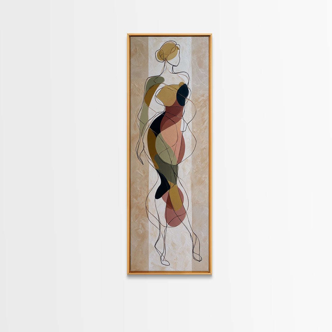Continuous Line Dancer Canvas Print, Line Art, Modern Decor, Living Room Decor, Abstract Art, Line, Contemporary Art, LIN-1x3-43