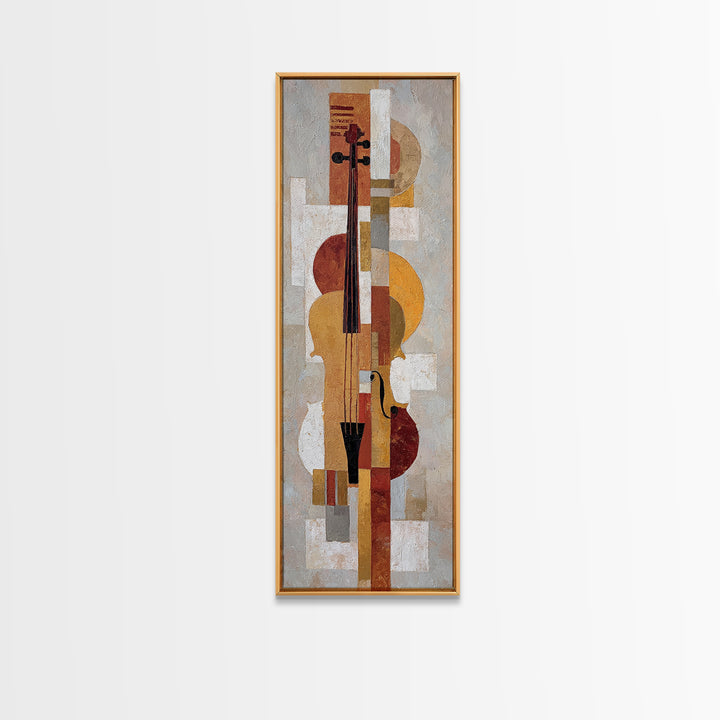 Single Line Violin and Bow Canvas Print, Line Art, Fine Art Print, Living Room Decor, Fine Art, Line, Custom Portrait, LIN-1x3-59