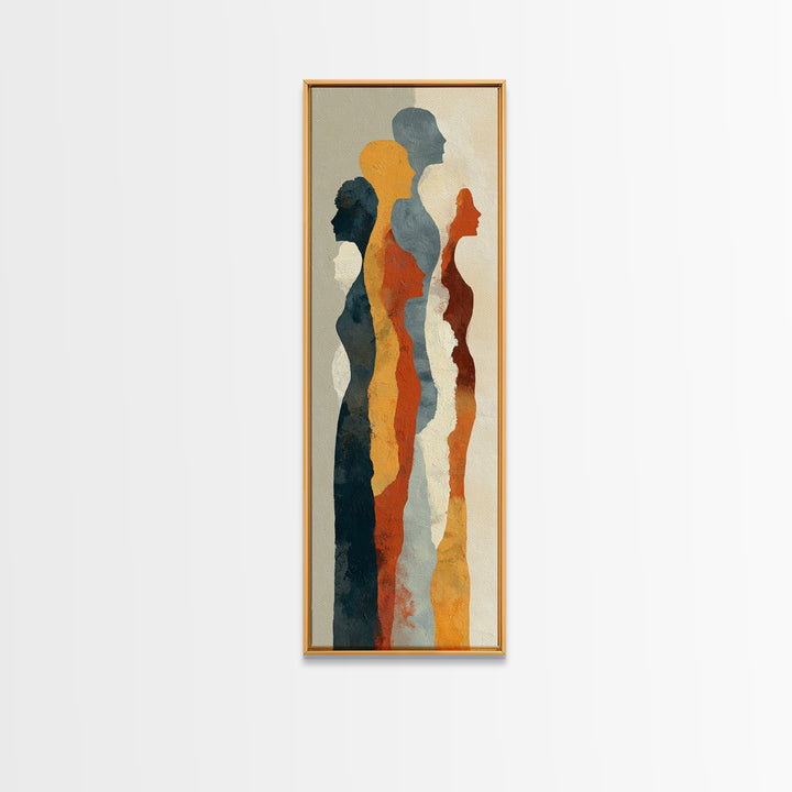 Abstract Family Figures Canvas Print, Line Art, Minimalist Wall Art, Living Room Decor, Fine Art, Line, Fine Art Print, LIN-1x3-60