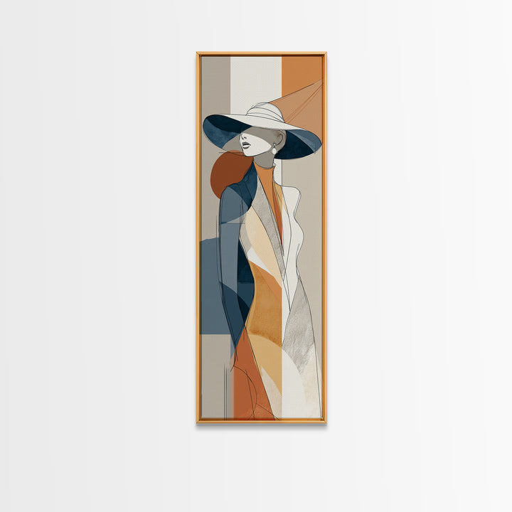 Line Drawing of a Woman Canvas Print, Line Art, Minimalist Wall Art, Living Room Decor, Oil Painting, Line, Fine Art Print, LIN-1x3-7