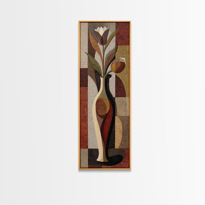 Abstract Vase and Flowers Canvas Print, Line Art, Modern Decor, Living Room Decor, Fine Art, Line, Contemporary Art, Wall Art, LIN-1x3-72