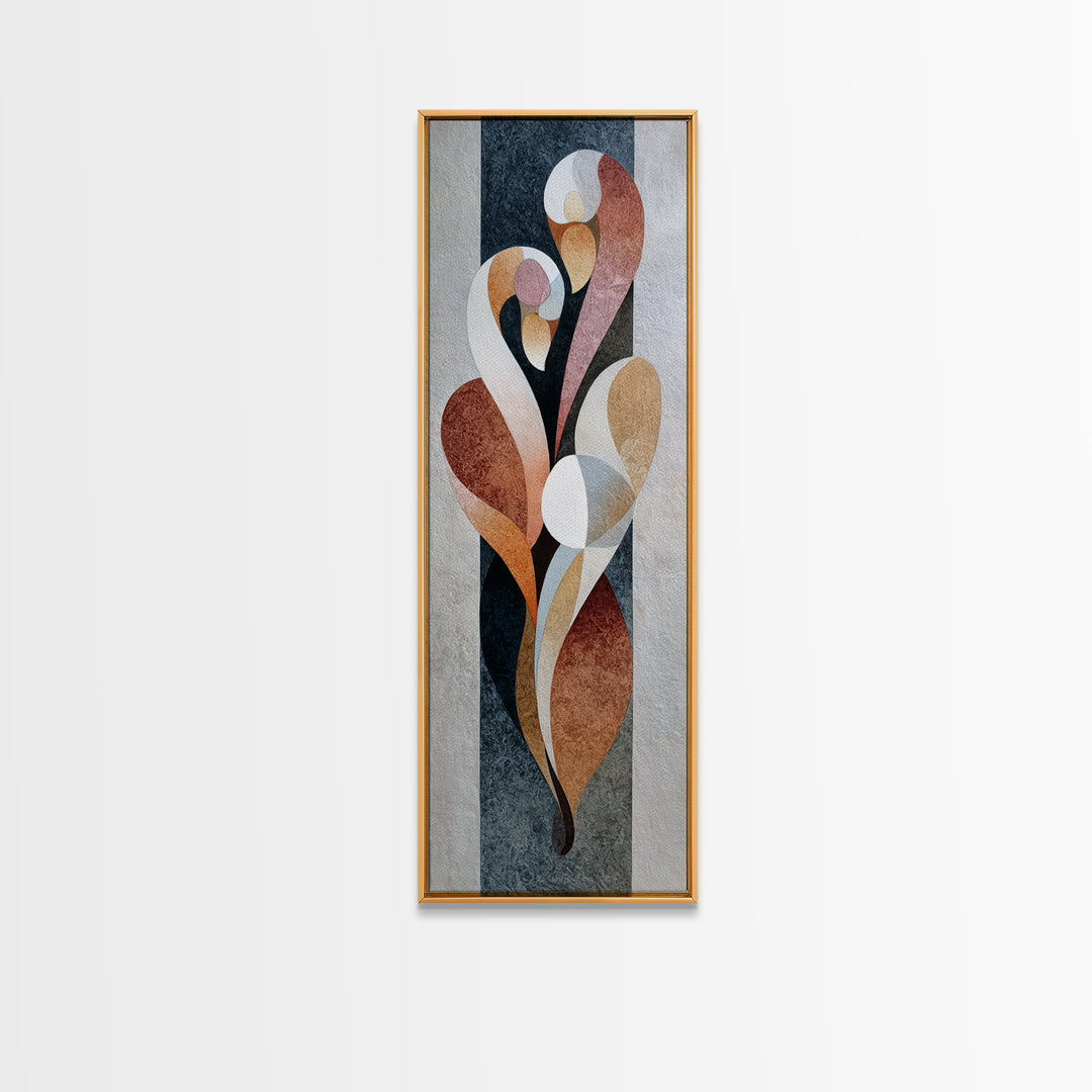 Two Swans Forming a Heart Shape Framed Canvas Print, Line Art, Aesthetic Prints, Living Room Decor, Fine Art, Line, Wall Art, LIN-1x3-76