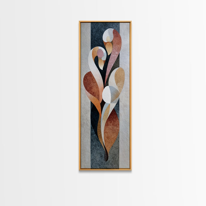 Two Swans Forming a Heart Shape Framed Canvas Print, Line Art, Aesthetic Prints, Living Room Decor, Fine Art, Line, Wall Art, LIN-1x3-76