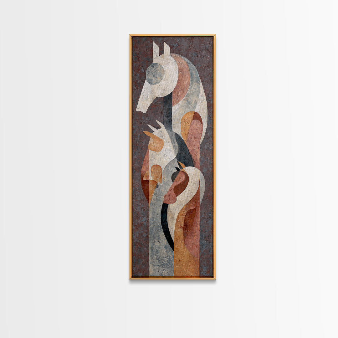 Abstract Horse Formed from Graceful Contour Canvas Print, Line Art, Fine Art Print, Living Room Decor, Abstract Art, Line, LIN-1x3-88
