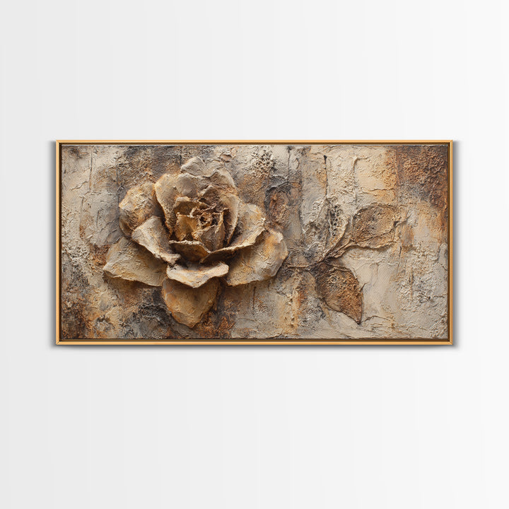 Face and Flower Blended into One Contour Framed Canvas Print, Line Art, Wall Art, Living Room Decor, Watercolor Art, Line, LIN-2x1-28