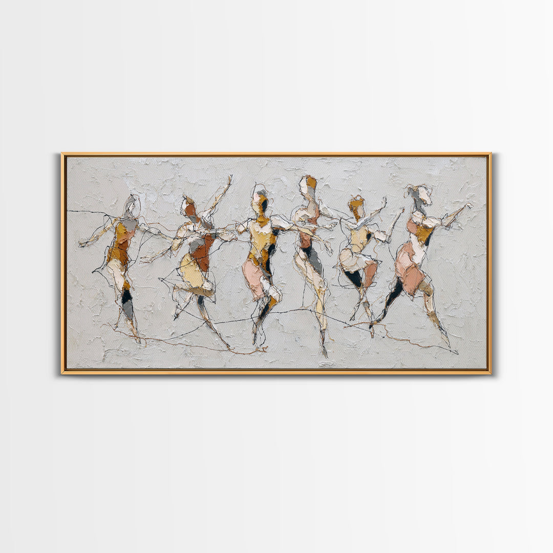 Continuous Line Dancer Framed Canvas Print, Line Art, Boho Wall Decor, Living Room Decor, Fine Art, Line, Black and White Art, LIN-2x1-3