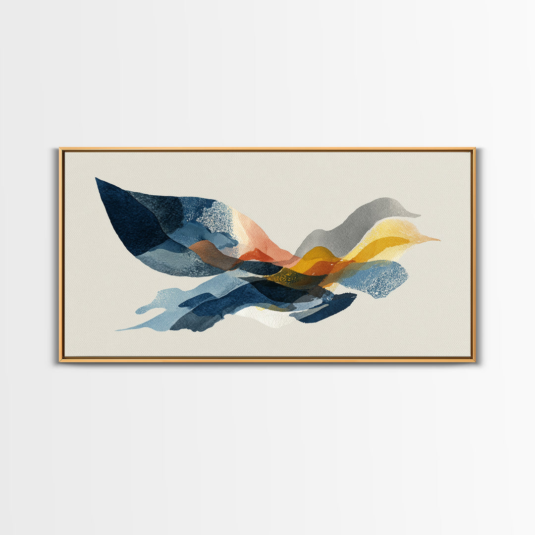 Minimal Angel Wing Contour Canvas Print, Line Art, Wall Art Print, Living Room Decor, Abstract Art, Line, Gallery Wall Set, LIN-2x1-41