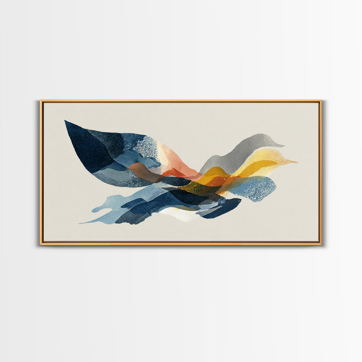 Minimal Angel Wing Contour Canvas Print, Line Art, Wall Art Print, Living Room Decor, Abstract Art, Line, Gallery Wall Set, LIN-2x1-41