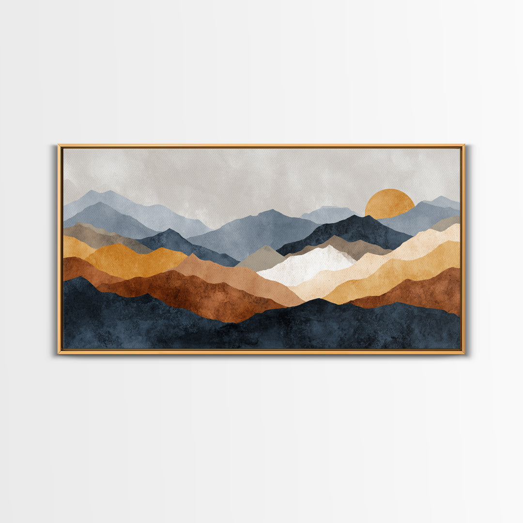 Black Line Mountains Canvas Print, Line Art, Canvas Art, Living Room Decor, Fine Art, Line, Jesus Wall Art, Gallery Wall Art, LIN-2x1-54