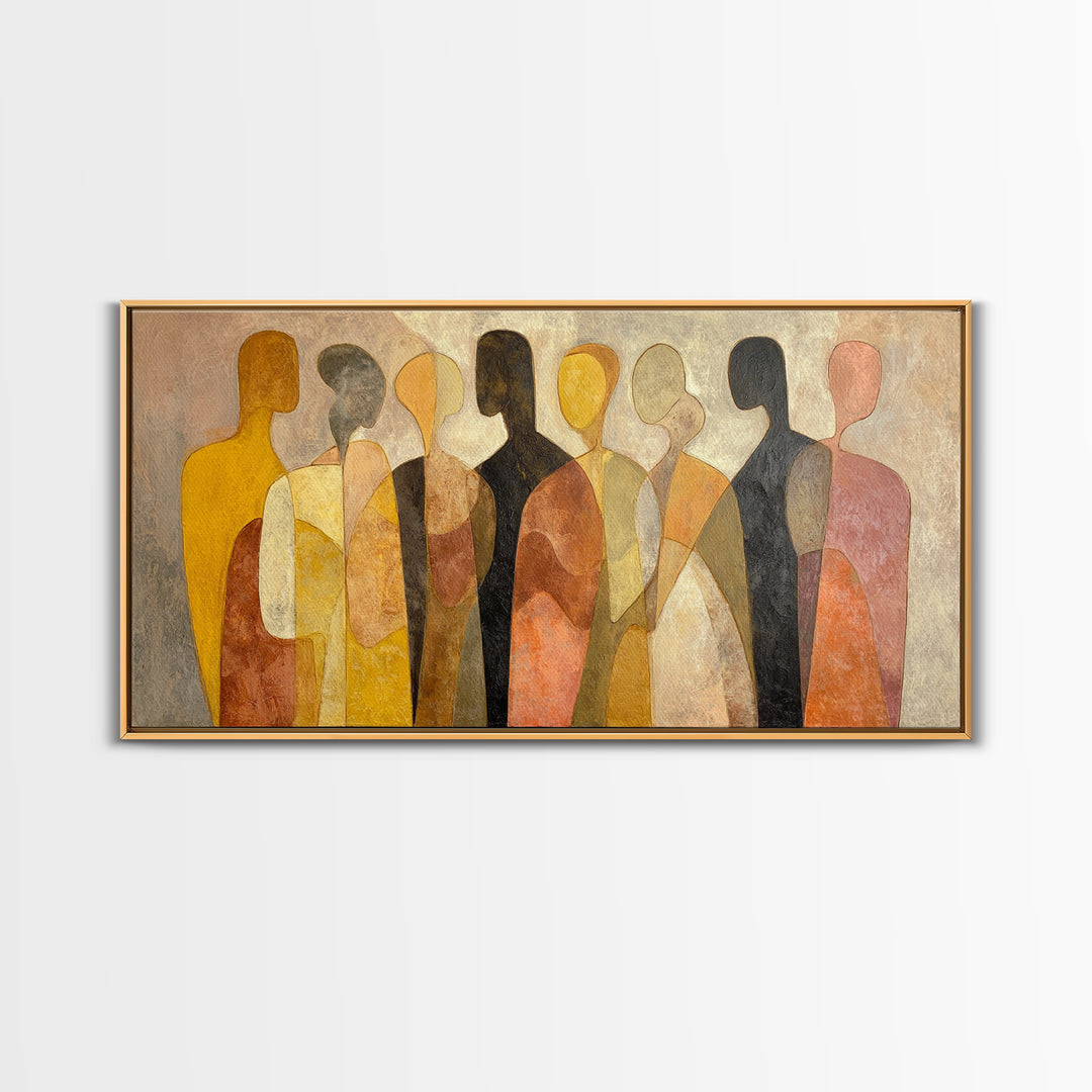Abstract Family Figures Canvas Print, Line Art, Printable Art, Living Room Decor, Line, Gallery Wall Art, Portrait from Photo, LIN-2x1-68