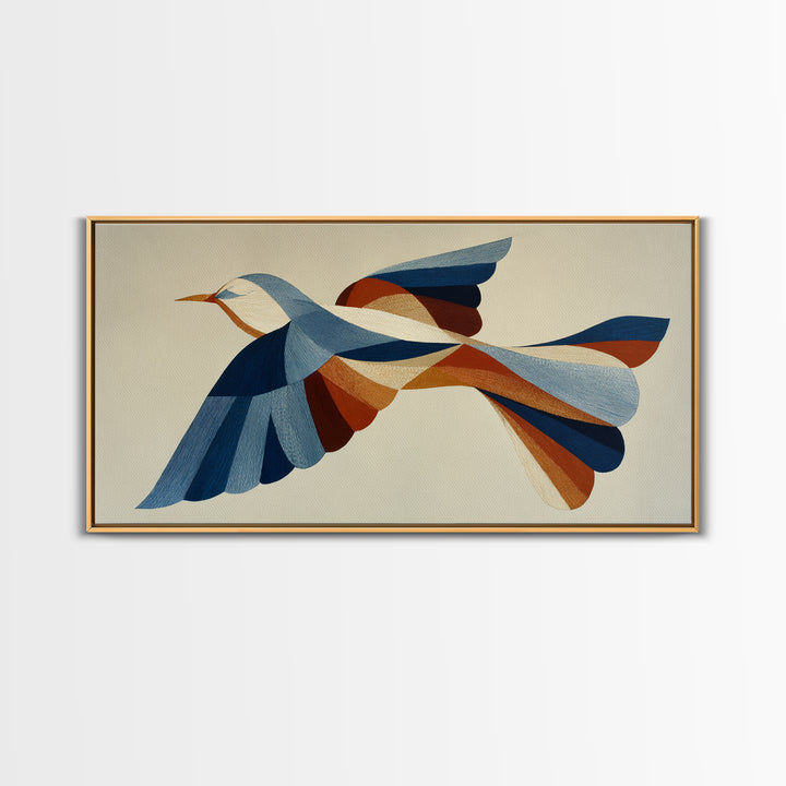 Single Line Bird Framed Canvas Print, Line Art, Digital Wall Art, Living Room Decor, Abstract Art, Line, Minimalist Wall Art, LIN-2x1-7