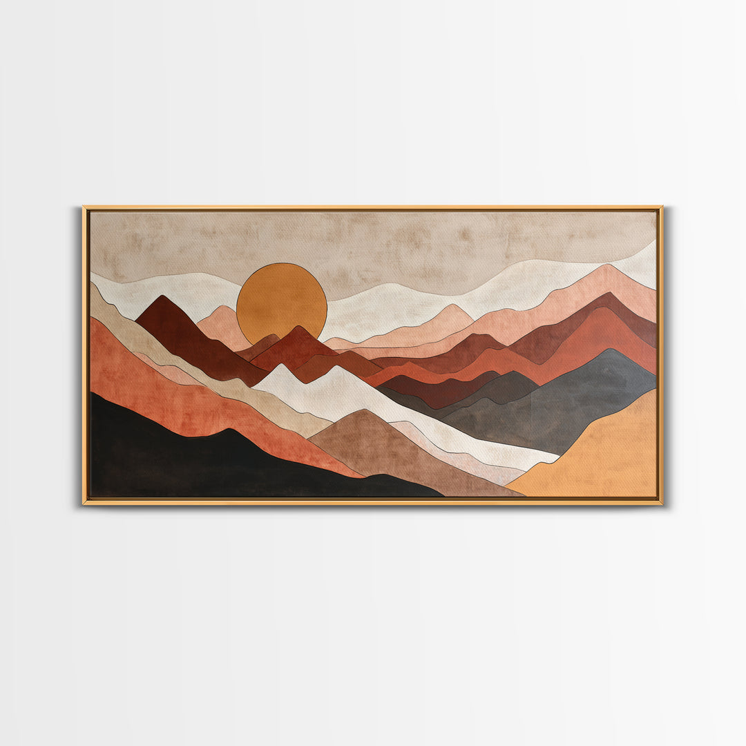 Black Line Mountains Canvas Print, Line Art, Canvas Art, Living Room Decor, Fine Art, Line, Jesus Wall Art, Gallery Wall Art, LIN-2x1-78