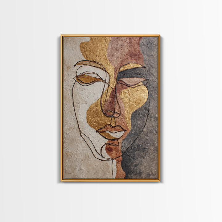Continuous Line Female Face Canvas Print, Line Art, Modern Decor, Living Room Decor, Fine Art, Line, Contemporary Art, LIN-2x3-57