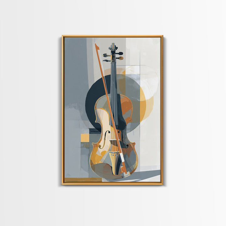 Single Line Violin and Bow Canvas Print, Line Art, Art, Living Room Decor, Abstract Art, Line, Boho Wall Decor, Boho Decor, LIN-2x3-7