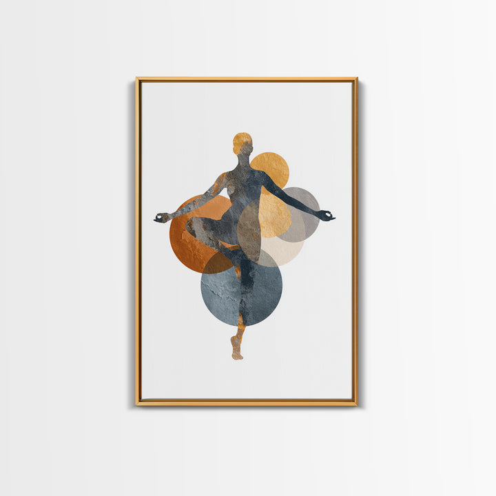 Single Line Yoga Pose Framed Canvas Print, Line Art, Black and White Art, Living Room Decor, Abstract Art, Line, LIN-2x3-73