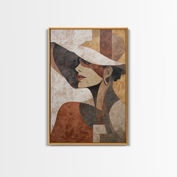 Line Drawing of a Woman Framed Canvas Print, Line Art, Aesthetic Prints, Living Room Decor, Fine Art, Line, Wall Art, LIN-2x3-75