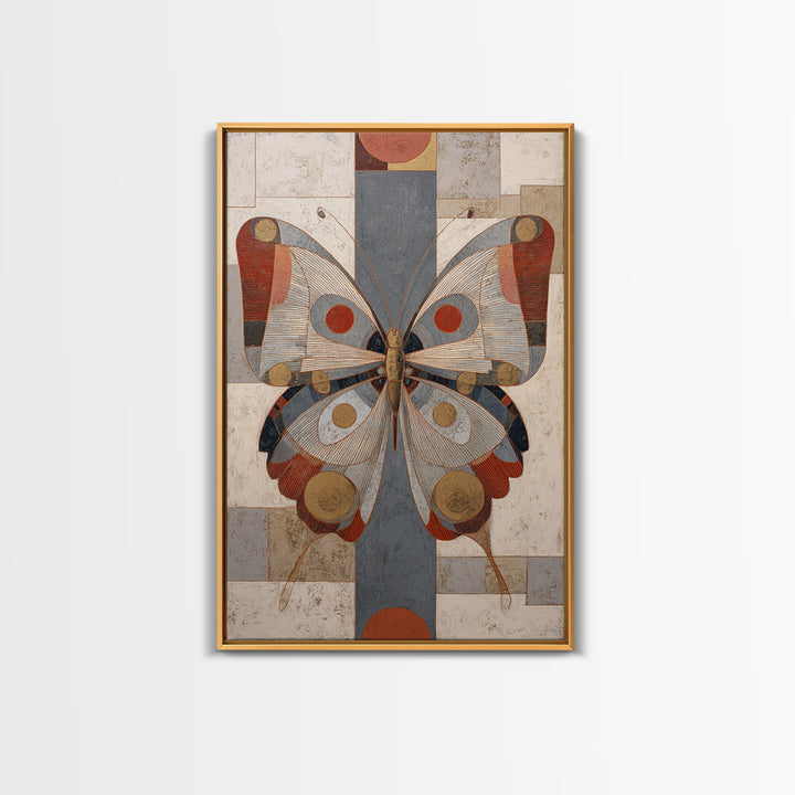 Line Art Butterfly Framed Canvas Print, Line Art, Boho Decor, Living Room Decor, Abstract Art, Line, Minimalist Art, LIN-2x3-78
