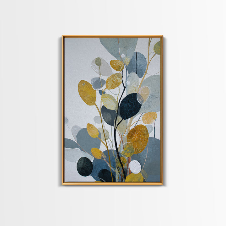 Botanical Branch Drawn Framed Canvas Print, Line Art, Room Decor, Living Room Decor, Fine Art, Line, Digital Wall Art, LIN-2x3-83