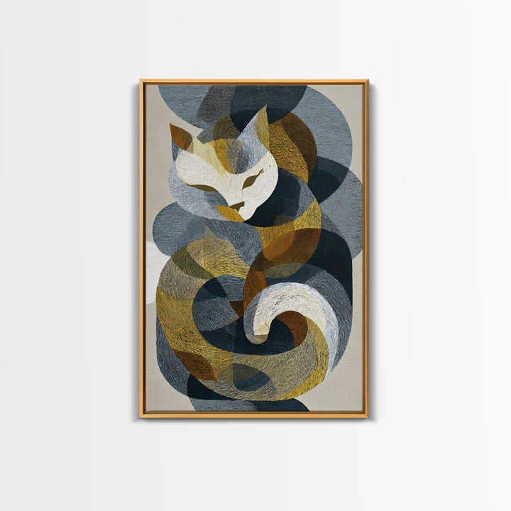 Monoline Cat Stretching Canvas Print, Line Art, Living Room Wall Art, Living Room Decor, Fine Art, Line, Aesthetic Prints, LIN-2x3-86