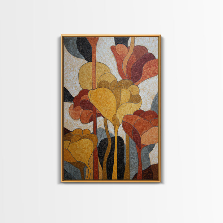 Face and Flower Blended into One Contour Framed Canvas Print, Line Art, Bird Wall Art, Living Room Decor, Fine Art, Line, LIN-2x3-88