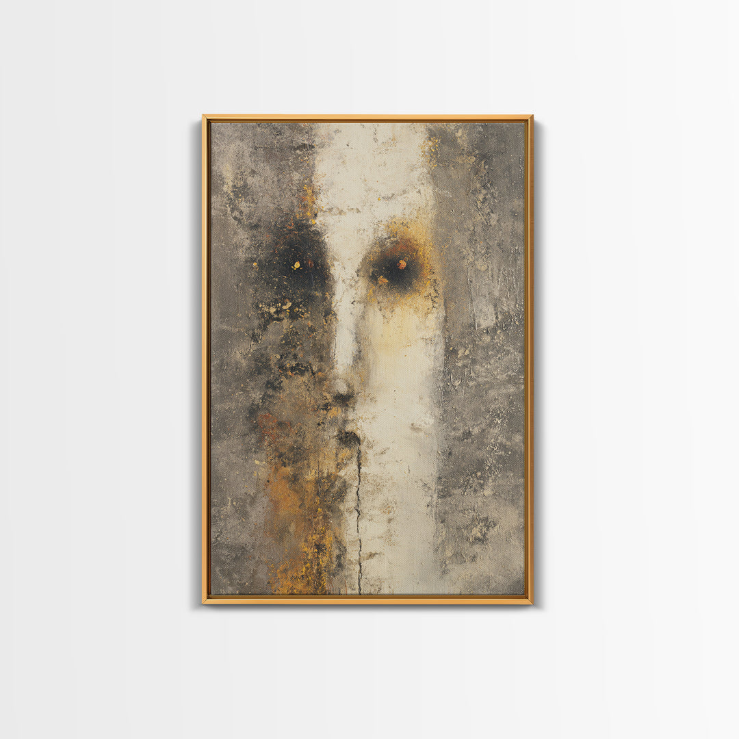 Minimal Eyes and Nose Composition Framed Canvas Print, Line Art, Modern Art, Living Room Decor, Abstract Art, Line, LIN-2x3-94