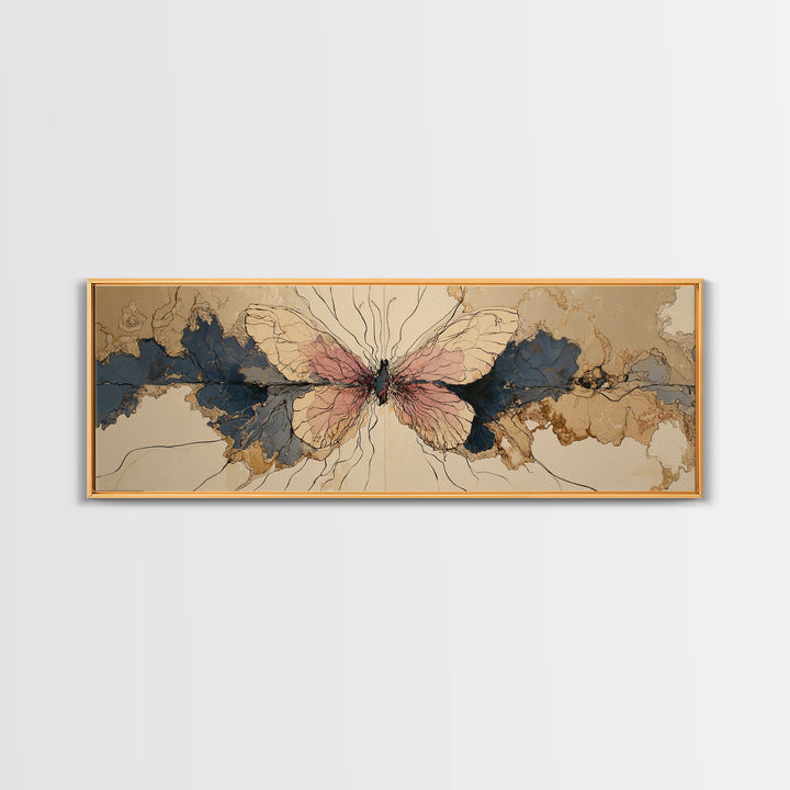 Line Art Butterfly Canvas Print, Line Art, Art Print, Living Room Decor, Abstract Art, Line, Digital Wall Art, LIN-3x1-14